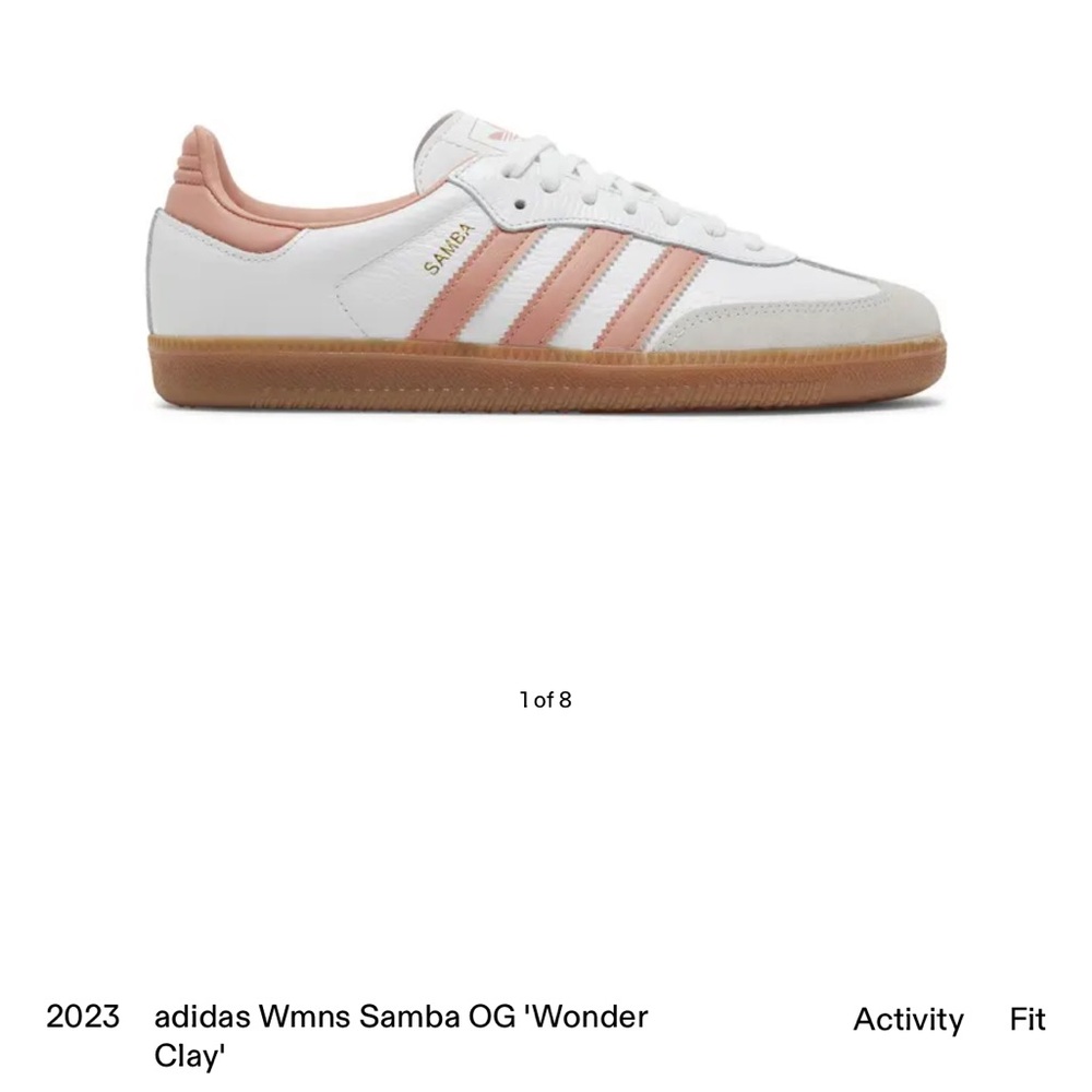 Adidas Sambas White and Coral Sneakers